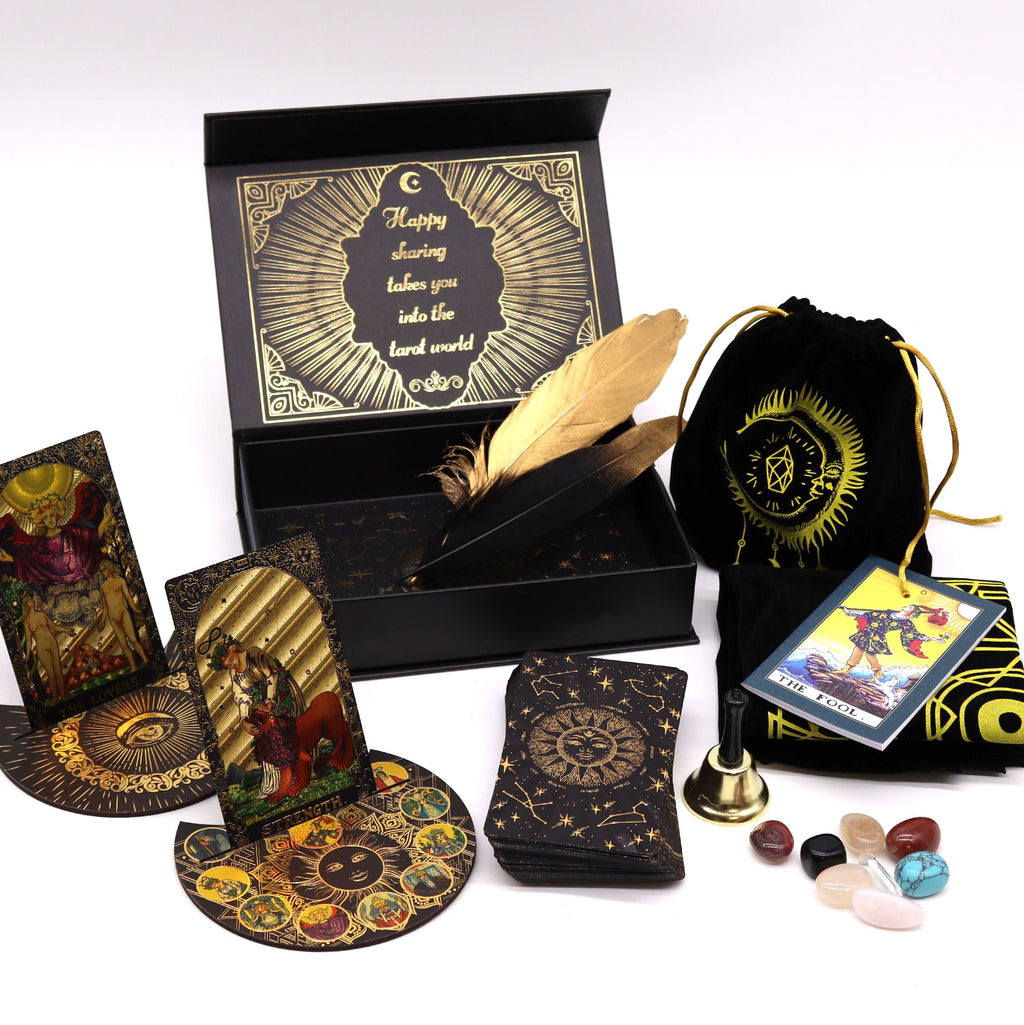Gold Foil Tarot – Let the Magic Begin Gift Set close-up, NooEdge UK
