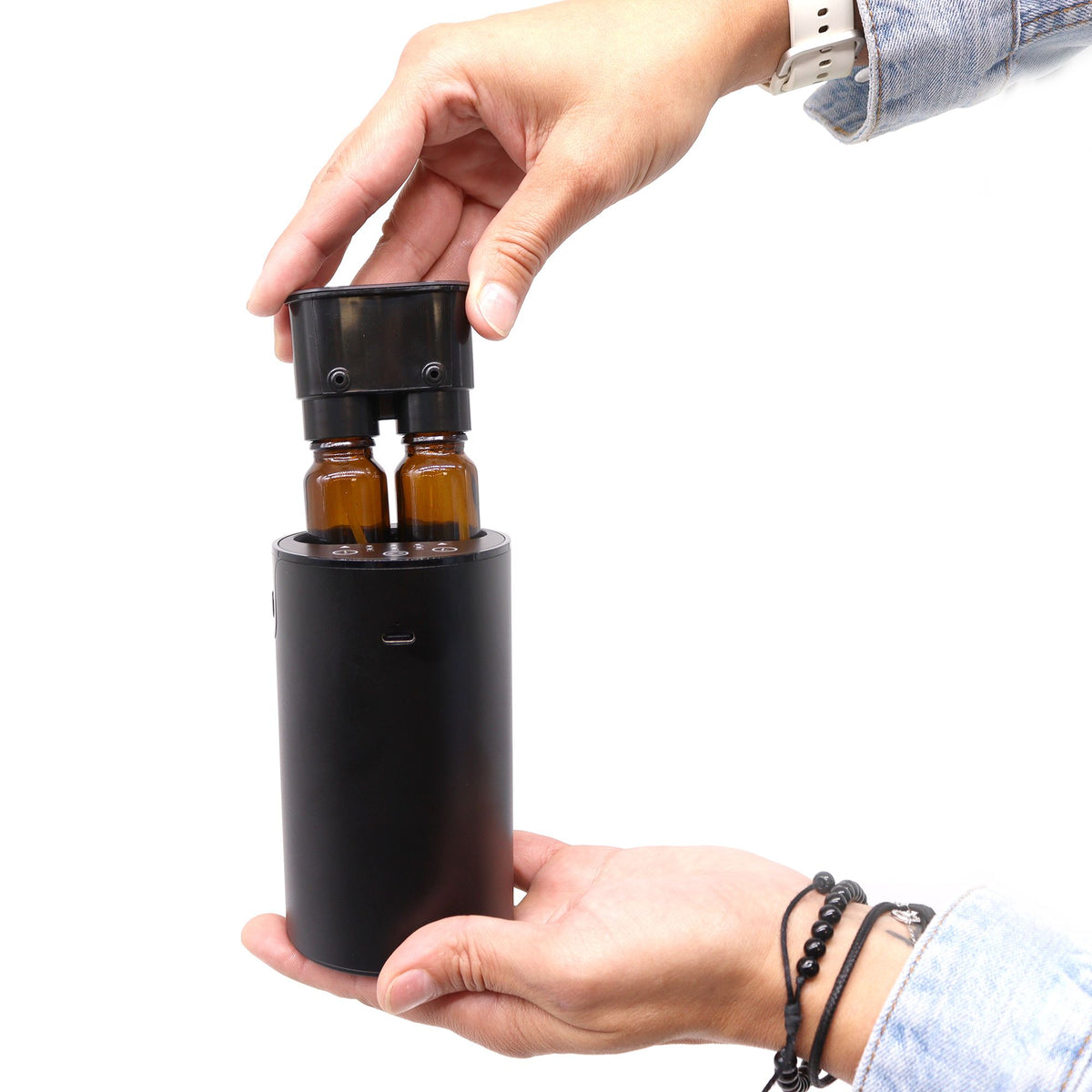Double (switchable) Essential Oil Waterless Nebulizer – USB to C close-up, NooEdge UK
