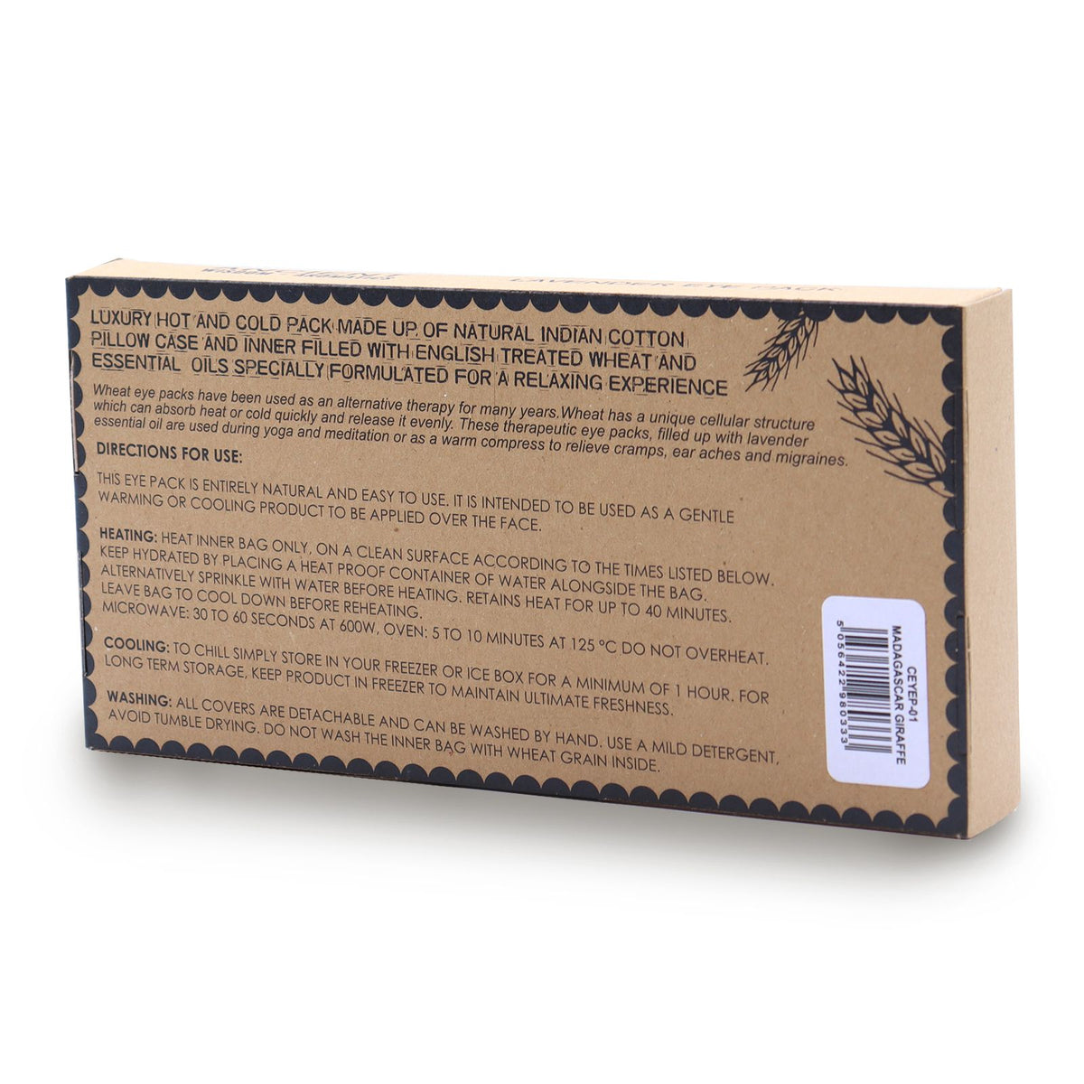 Lavender Natural Cotton and Juco Eye Pillow in Gift Box – Madagascar G detail, NooEdge UK