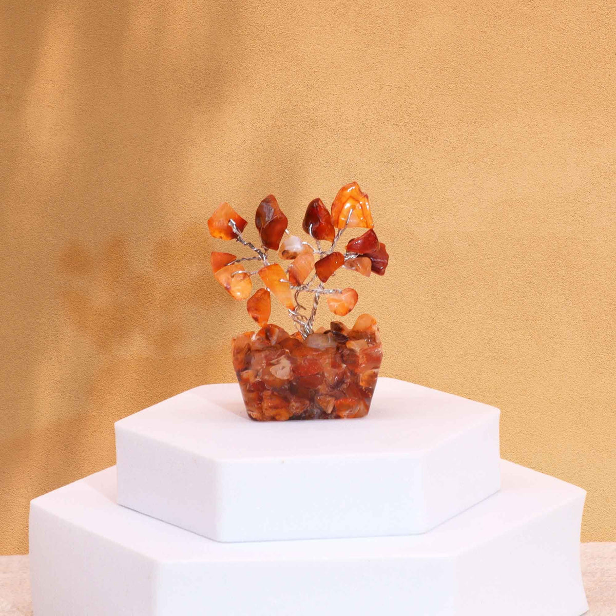 Mini Gemstone Tree on Orgonite Base – Carnelian (15 stones), NooEdge UK