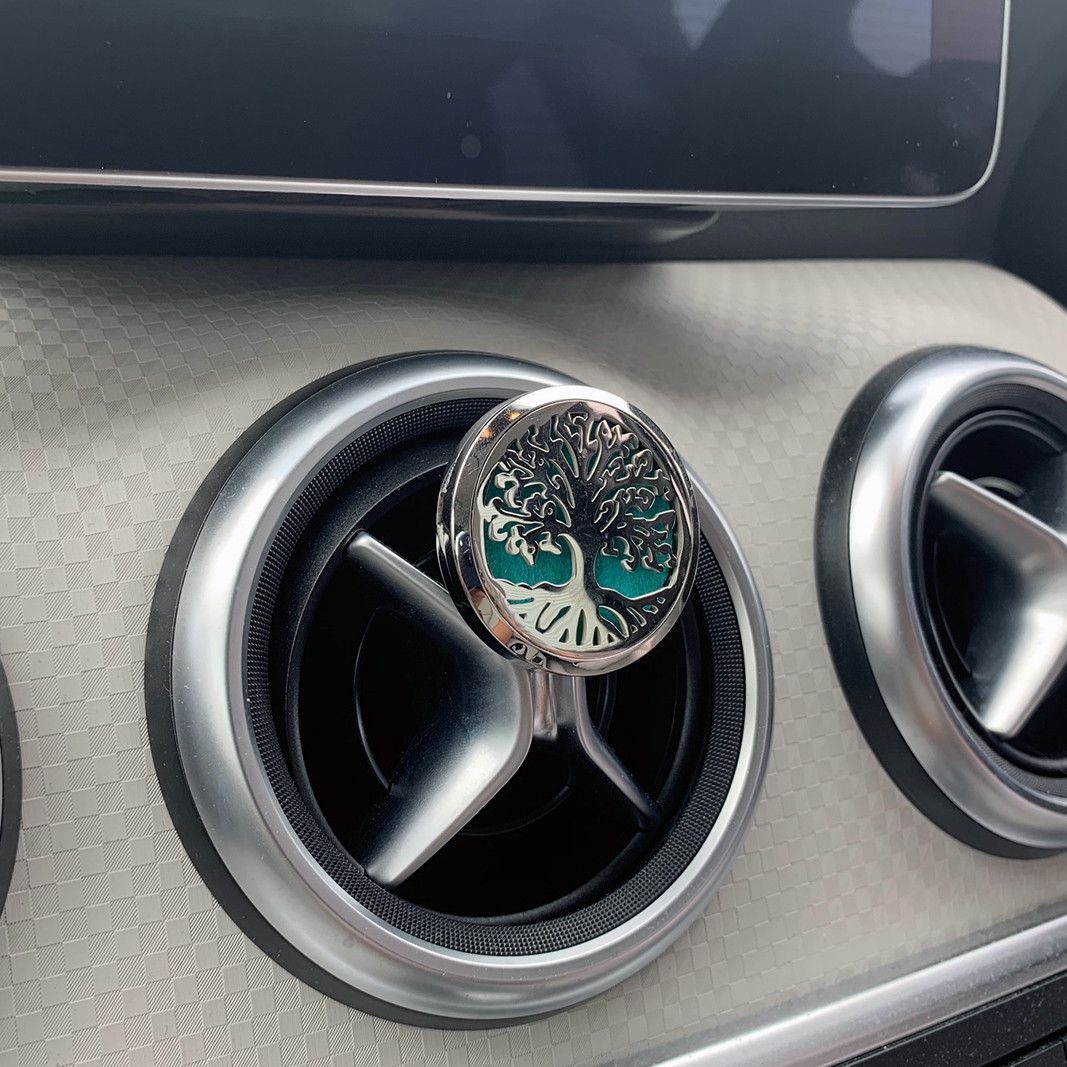 Car Diffuser Kit – Pewter Yoga Chakra 30mm alternate view, NooEdge UK