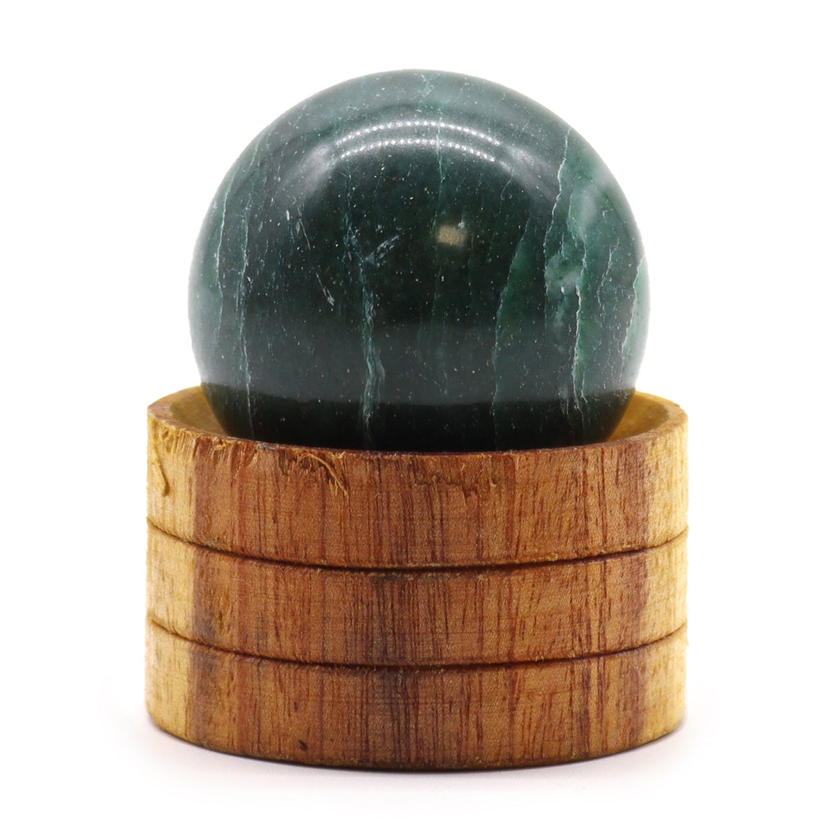 Gemstone Sphere 40mm – Indian Jade with Stand, NooEdge UK