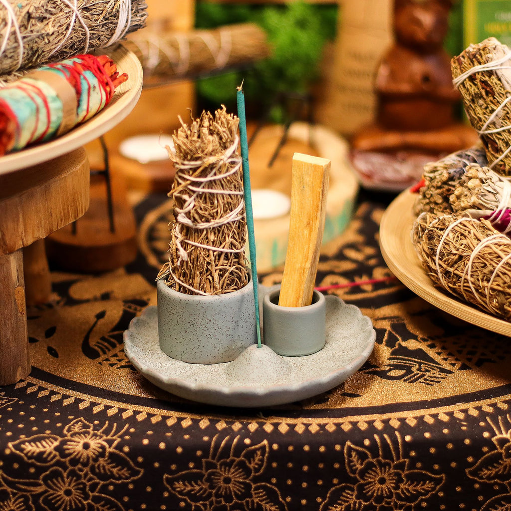 Palo Santo Stick & Smudge Holder – Lotus Flower Blue – NooEdge UK