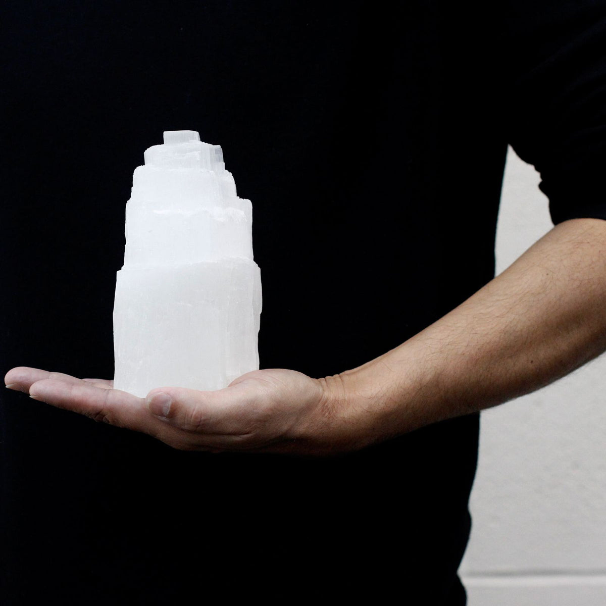 Natural Selenite Tower Lamp – 15 cm alternate view, NooEdge UK
