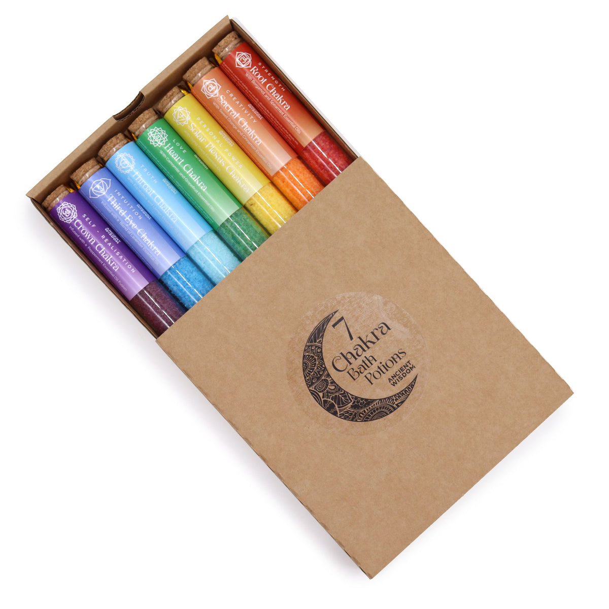 Bath Salts Gift Pack of 7 – Chakra Bath Salts, NooEdge UK