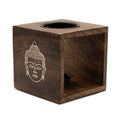 Large Square Mango Wood Oil Burner – Buddha Face – NooEdge UK