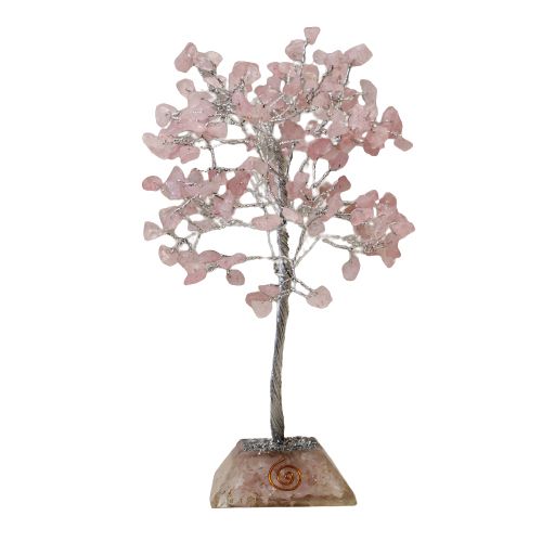 Gemstone Tree with Orgonite Base 160 Stone – Rose Quartz, NooEdge UK