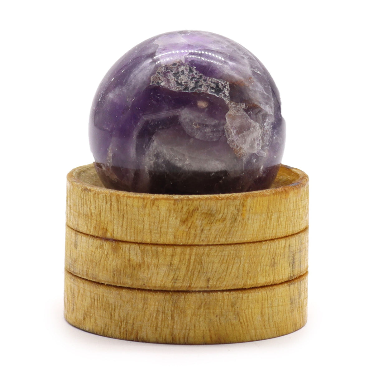 Gemstone Sphere 40mm – African Amethyst with Stand, NooEdge UK