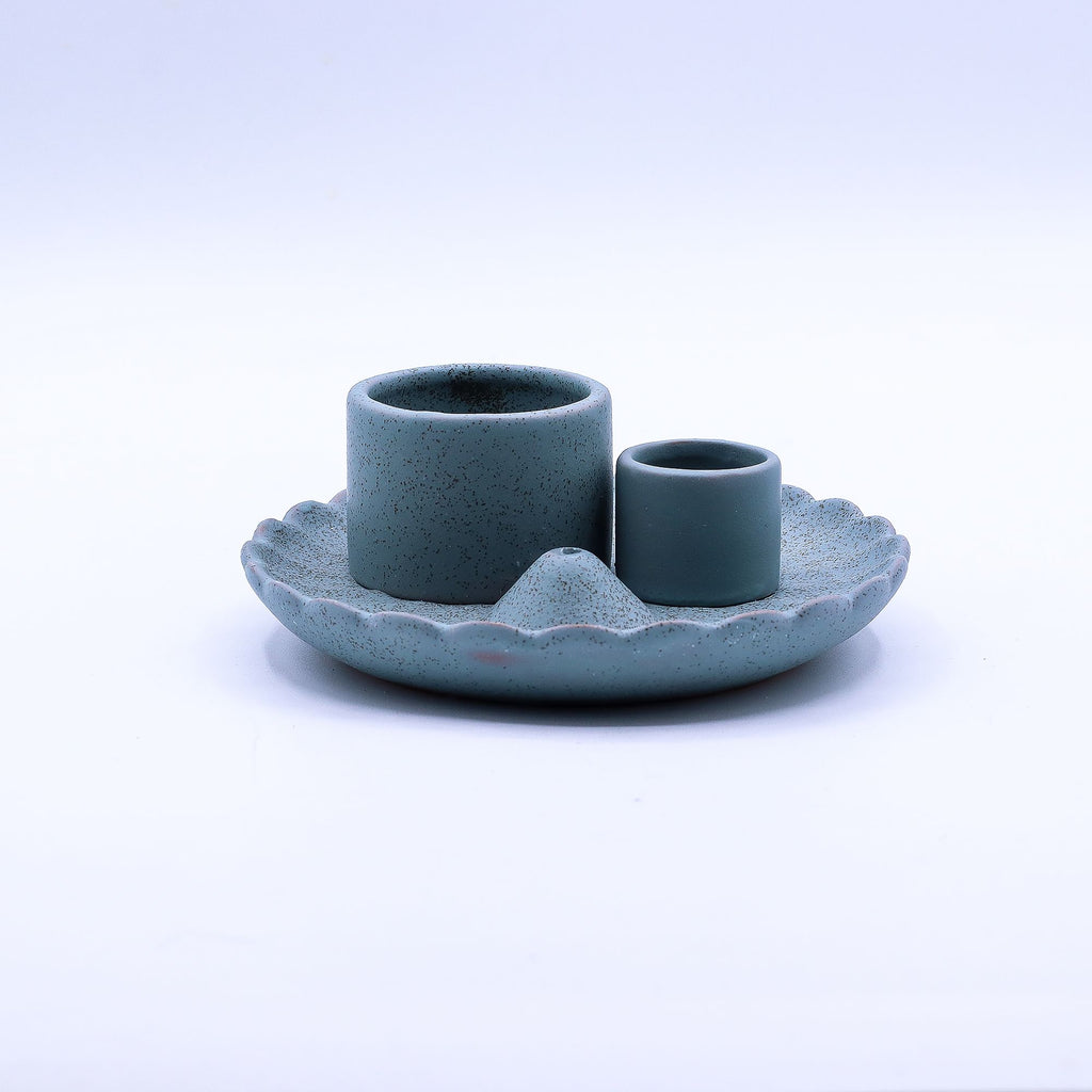 Palo Santo Stick & Smudge Holder – Lotus Flower Blue alternate view, NooEdge UK