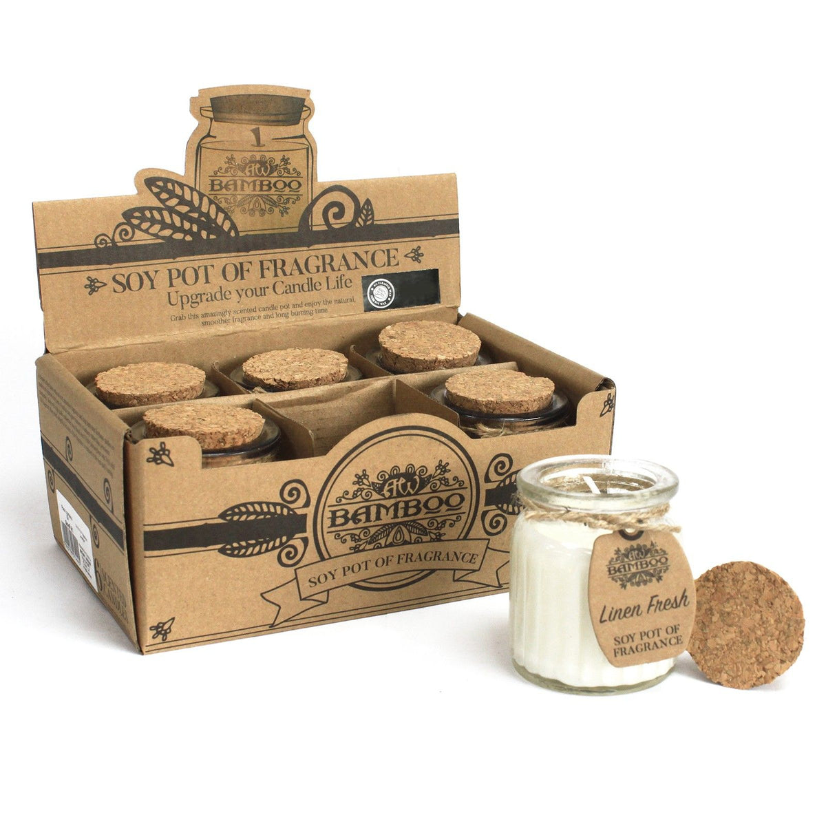 Linen Fresh Soy Pot of Fragrance Candles alternate view, NooEdge UK