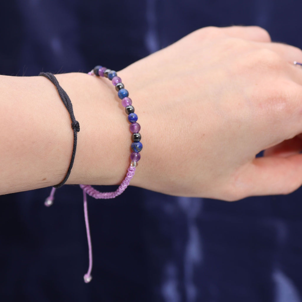 Zodiac Crystal Candle with Gemstone Bracelet – Aquarius alternate view, NooEdge UK