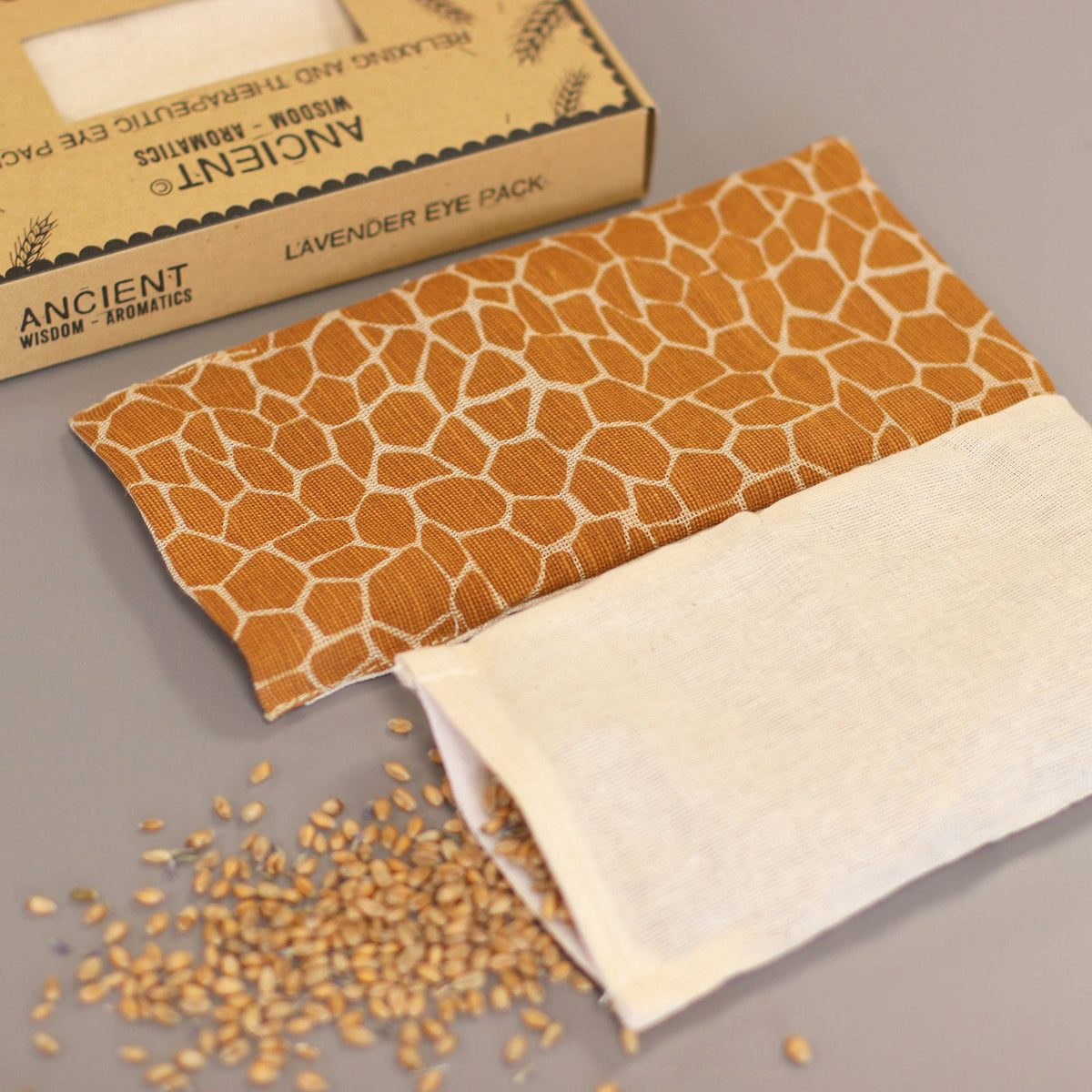 Lavender Natural Cotton and Juco Eye Pillow in Gift Box – Madagascar G close-up, NooEdge UK