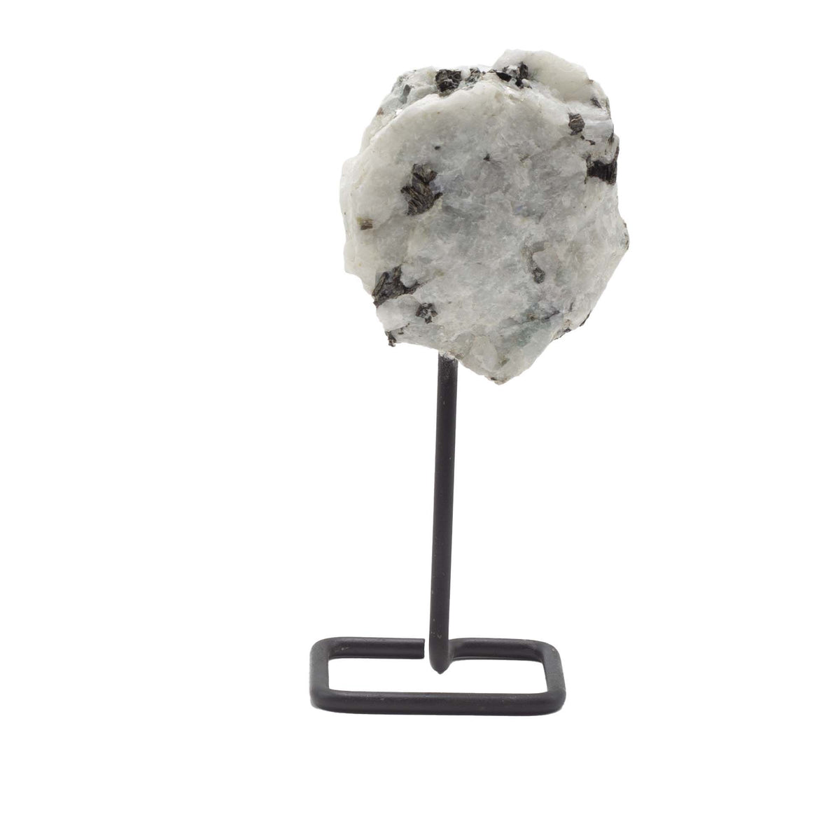 Mineral Specimen on Metal Stand – Rainbow Moonstone, NooEdge UK