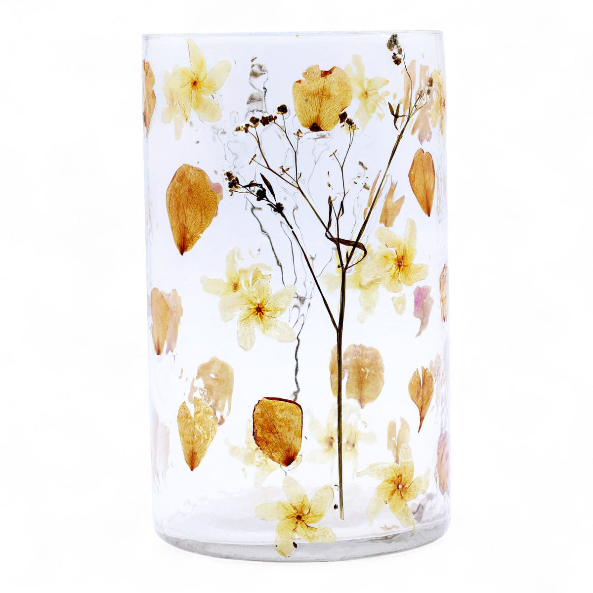 Natural Floral Glass – Tall Vase Candle Holder Rose (19x11cm) close-up, NooEdge UK