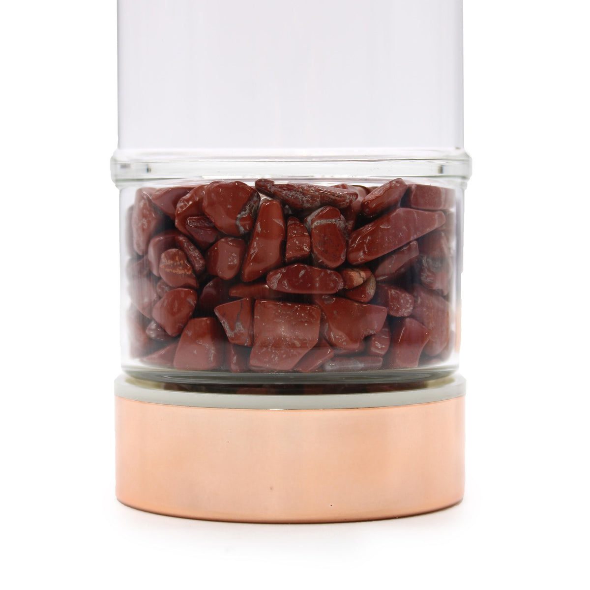 Crystal Glass Tea Infuser Bottle Rose Gold – Red Jasper, NooEdge UK