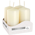 Set of 4 Pillar Candles 40x80mm – alternate angle, NooEdge UK