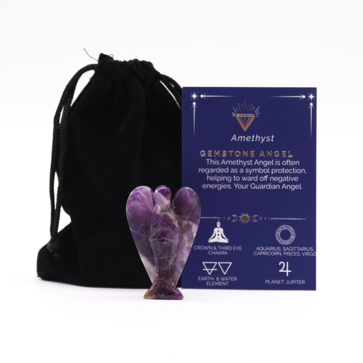 Gemstone Angel Figure – Amethyst, NooEdge UK