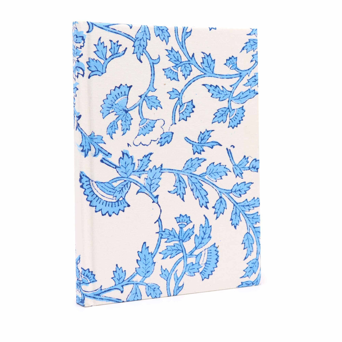 Cotton Bound Notebook 20x15cm 96 Pages – Pale Blue Floral, NooEdge UK