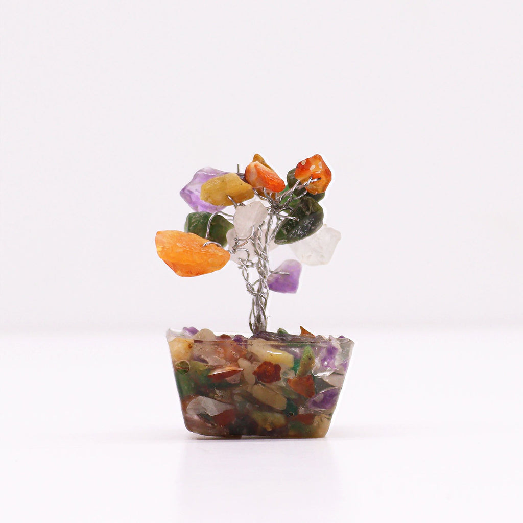 Mini Gemstone Tree on Orgonite Base – alternate angle, NooEdge UK