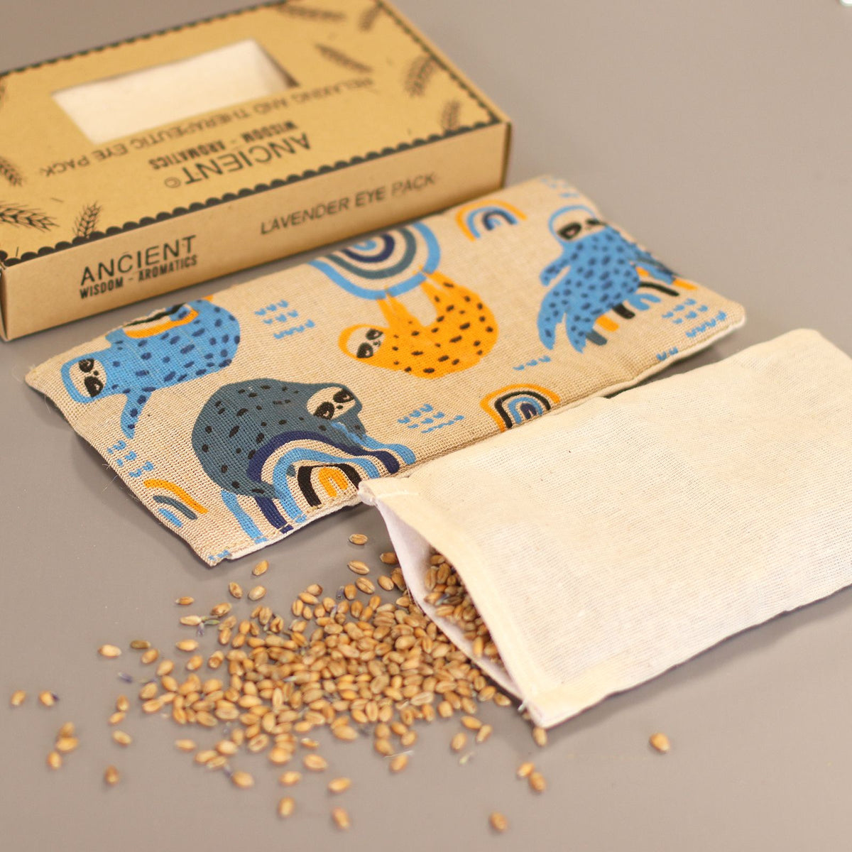 Lavender Natural Cotton and Juco Eye Pillow in Gift Box – Lazy Sloth, NooEdge UK