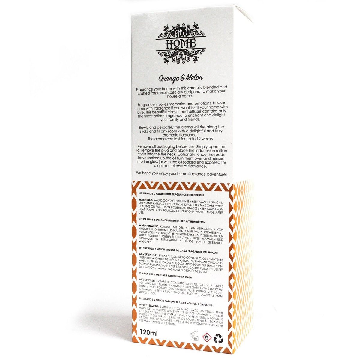 120ml Reed Diffuser – Orange & Melon, NooEdge UK