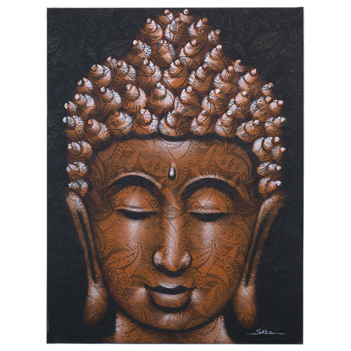 Buddha Painting – Copper Brocade Detail, NooEdge UK