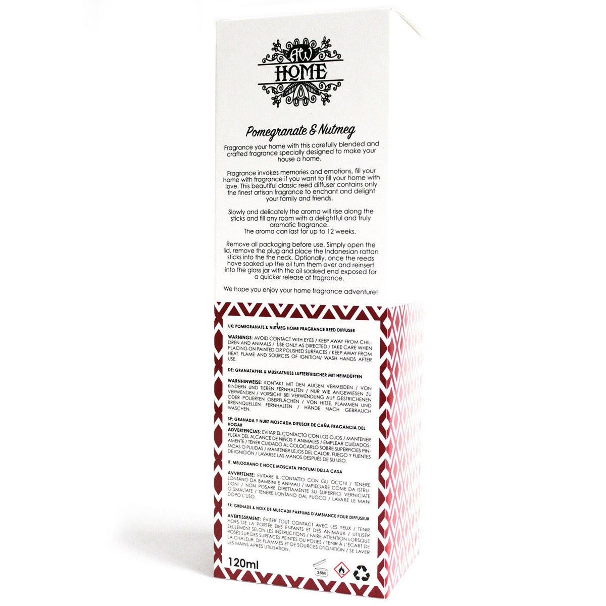 120ml Reed Diffuser – Pomegranate & Nutmeg, NooEdge UK