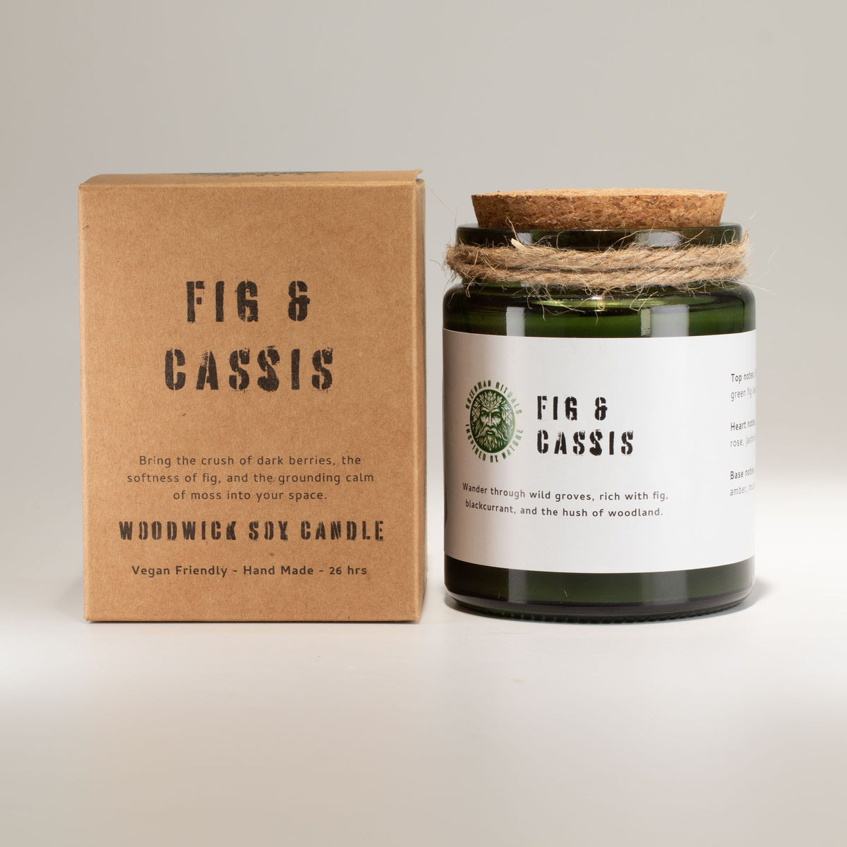 Greenman Woodwick Soy Candle – Fig & Cassis, NooEdge UK