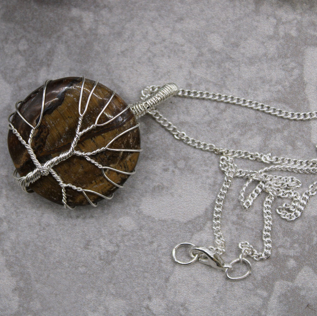 Tree of Life Gemstone Necklace – Tiger's Eye, NooEdge UK