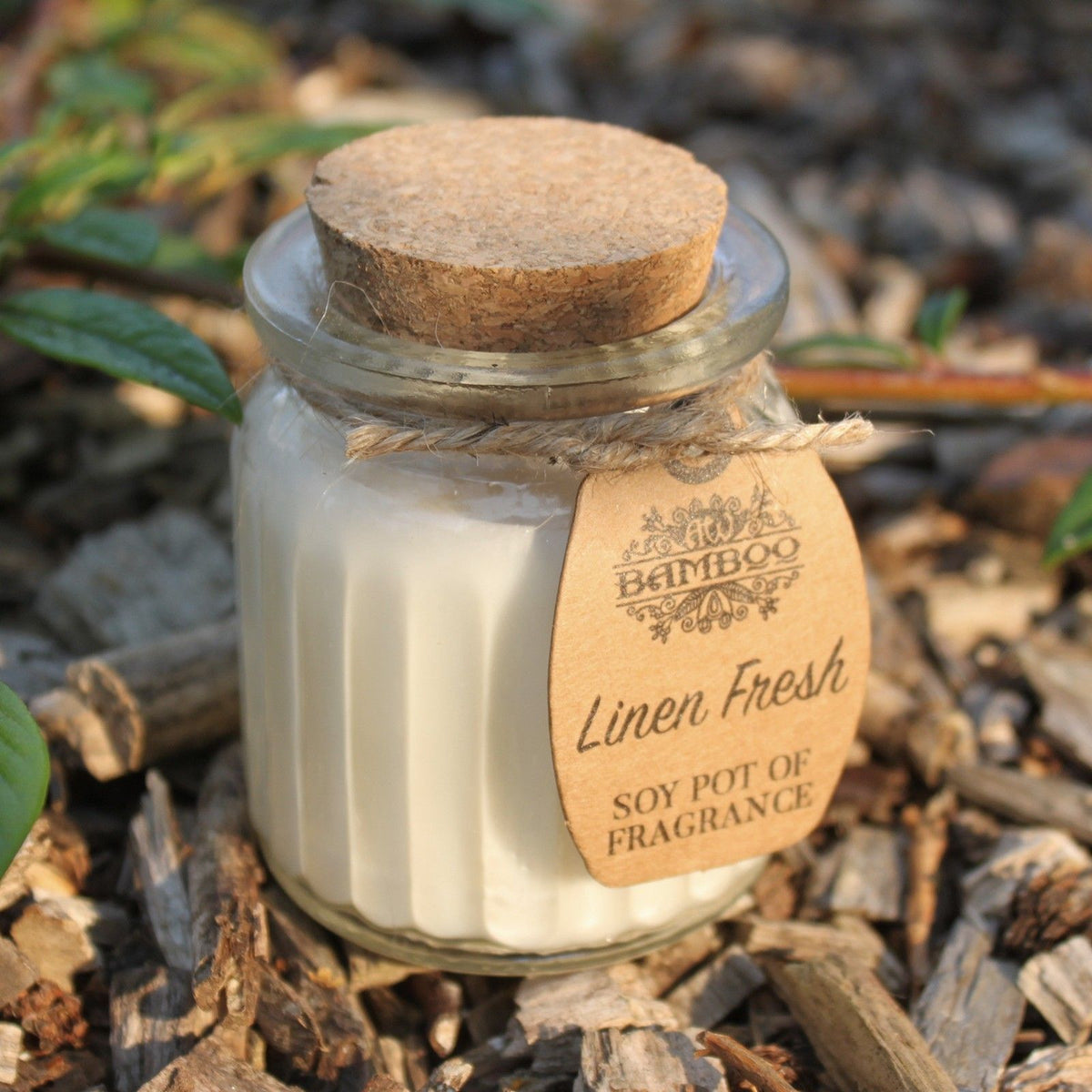 Linen Fresh Soy Pot of Fragrance Candles close-up, NooEdge UK