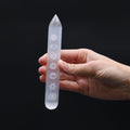 Selenite Wand – 16 cm (Point one End) 7 Chakra – NooEdge UK