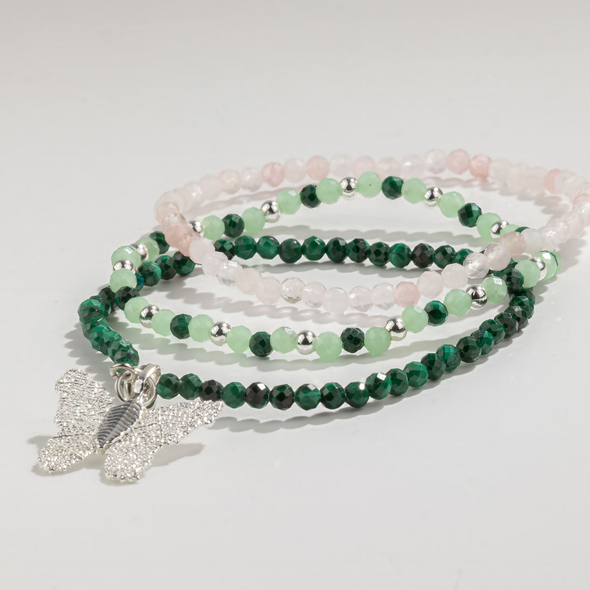 Nymph Spirit Gemstone Bracelet Set – alternate angle, NooEdge UK