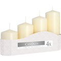 Set of 4 Pillar Candles 50mm Mixed Heights – Ivory | NooEdge