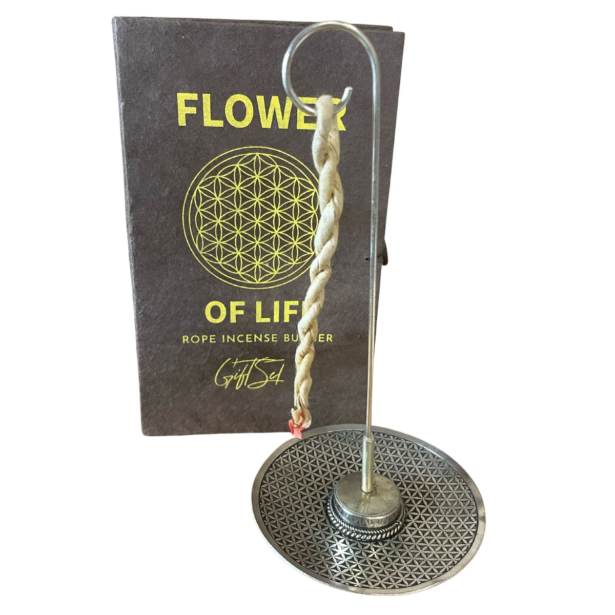Rope Incense and Silver Plated Holder Set – Flower of Life – NooEdge UK
