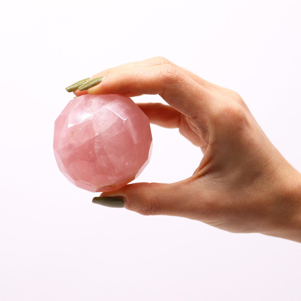 Gemstone Faceted Healing Ball & Stand – Rose Quartz, NooEdge UK