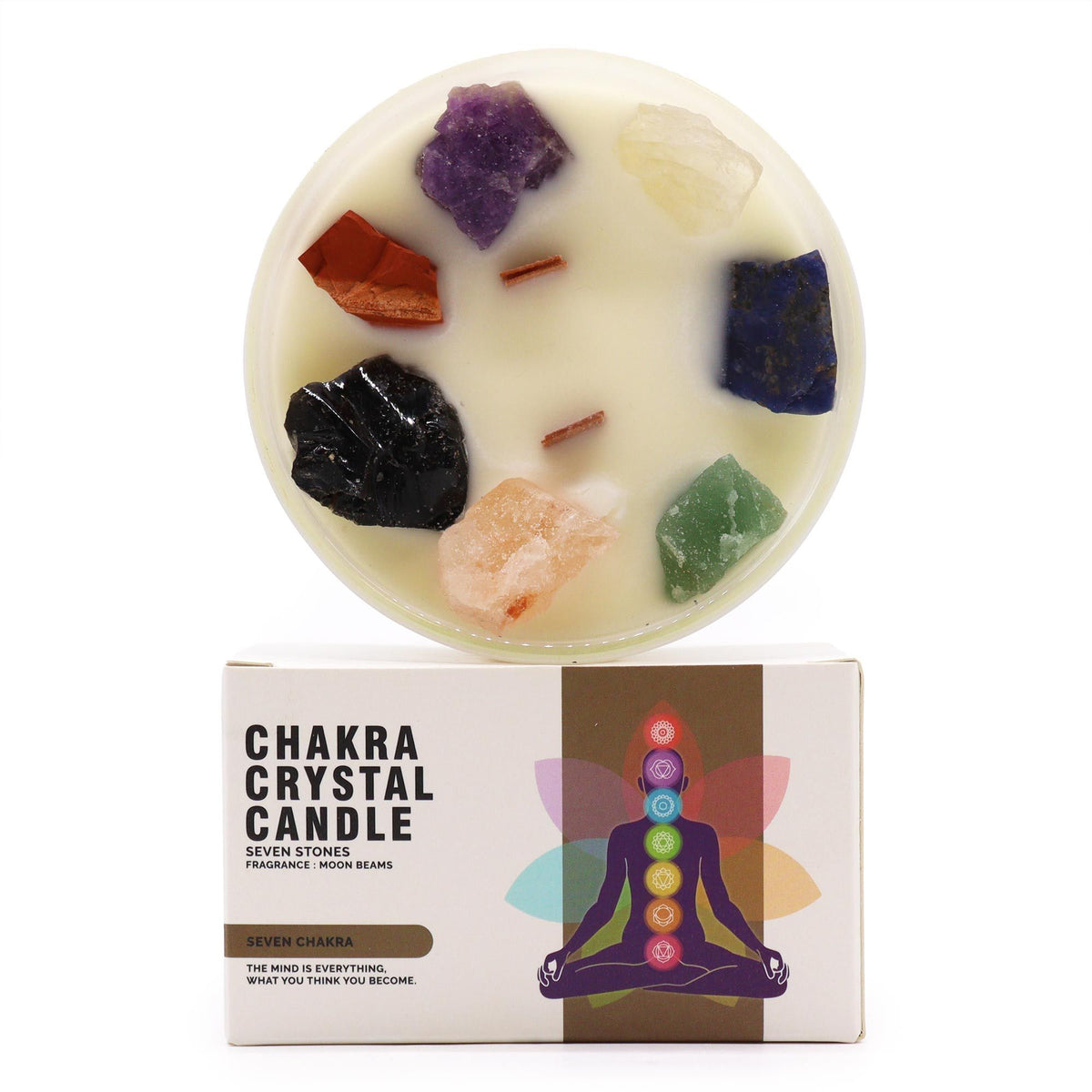 Large Chakra Crystal Candles – Seven Chakra – NooEdge UK