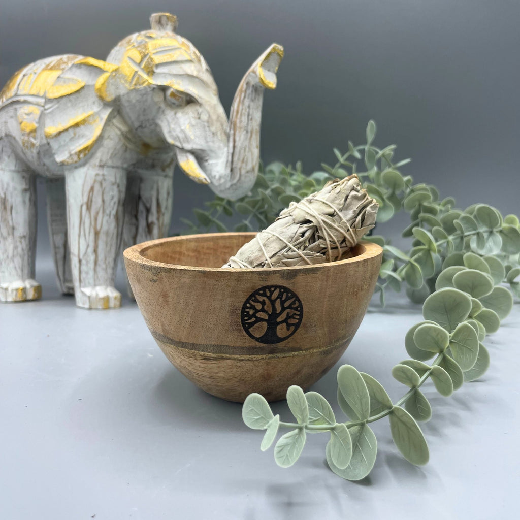 Tree of Life Wooden Smudge & Offering Bowl – 11x7cm, NooEdge UK