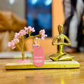 Gemstone Yoga Garden – Namaste Pose Rose Quartz Tilted Tree 100 chipst – NooEdge UK