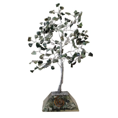 Gemstone Tree with Orgonite Base 160 Stone – Moss Agate, NooEdge UK