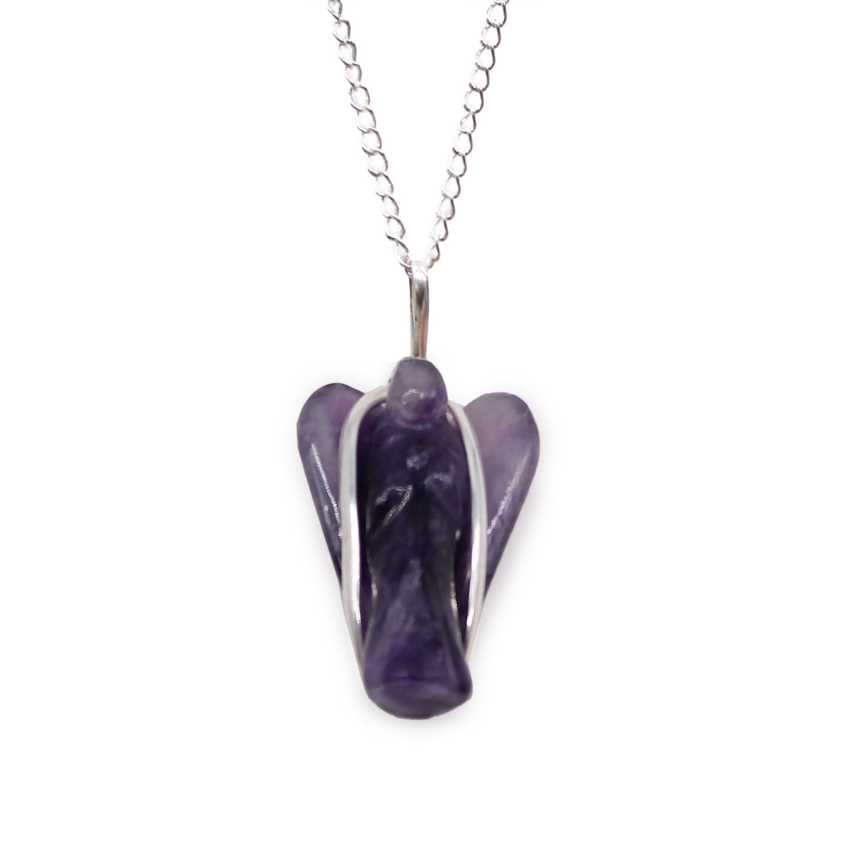 Gemstone Guardian Angel Pendant – Amethyst, NooEdge UK