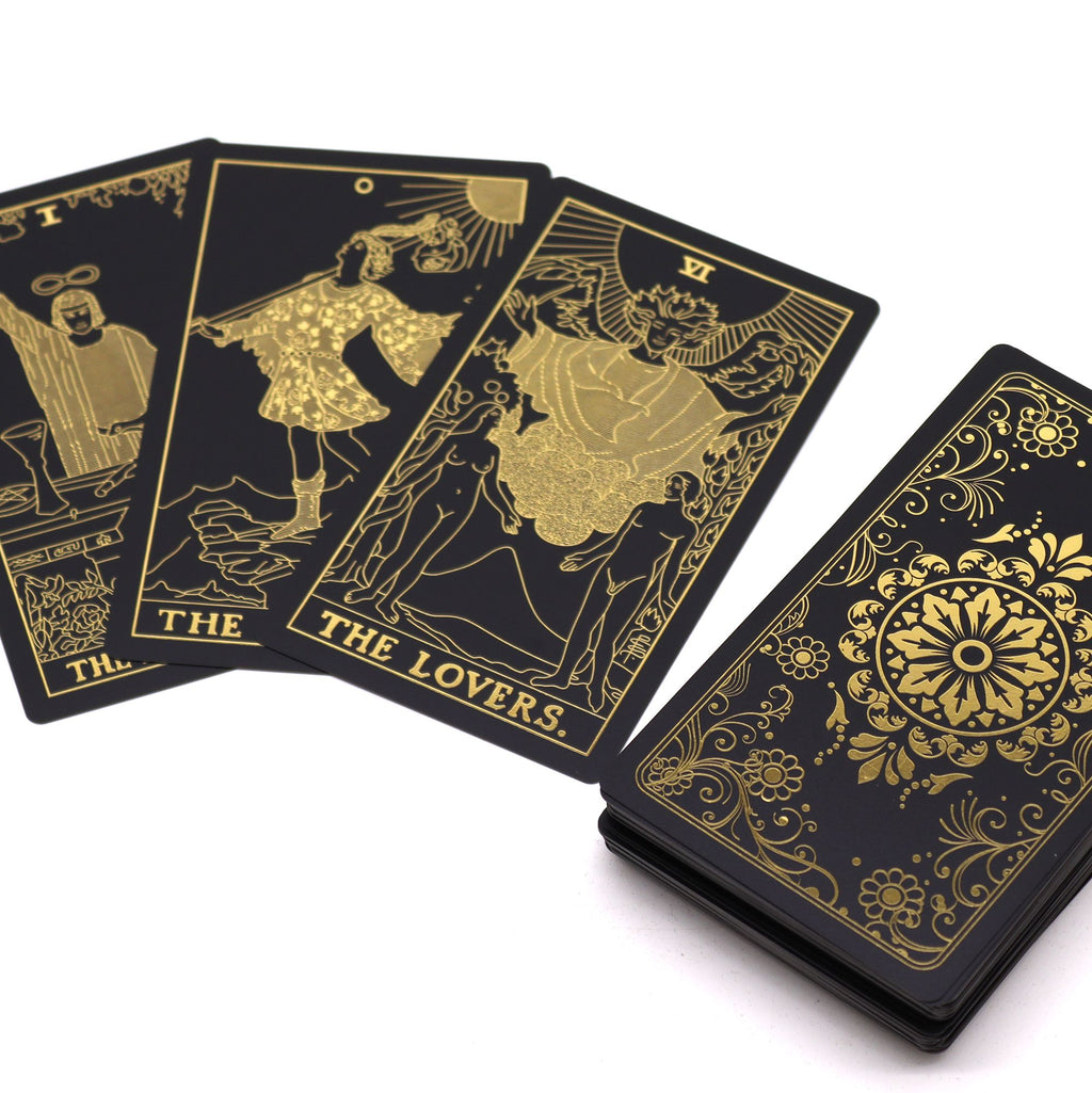 Gold Foil Tarot Set with Book – Gift Box alternate view, NooEdge UK