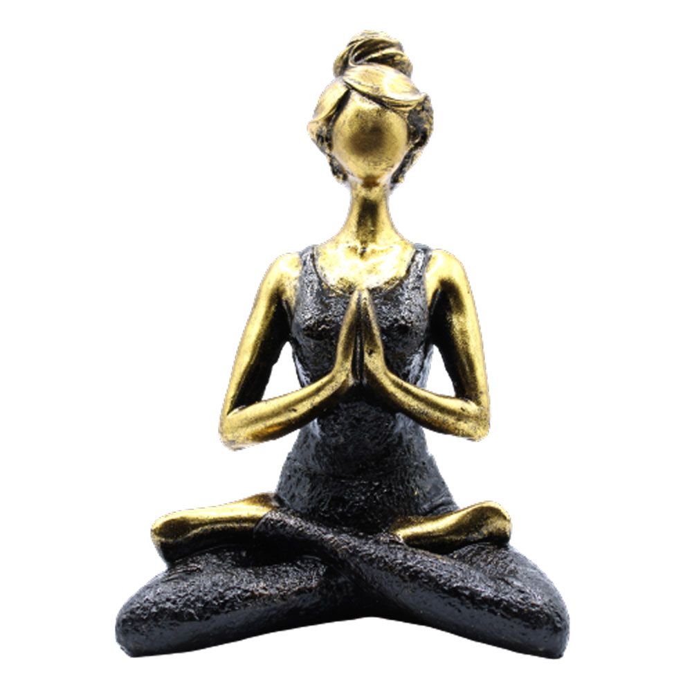 Yoga Lady Figure – Bronze & Black 24cm, NooEdge UK