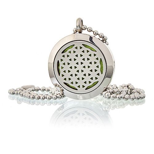 Aromatherapy Diffuser Necklace – Flower of Life 25mm, NooEdge UK
