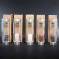 Clear Quartz Crystal Infused Glass Water Bottle – Chips, NooEdge UK