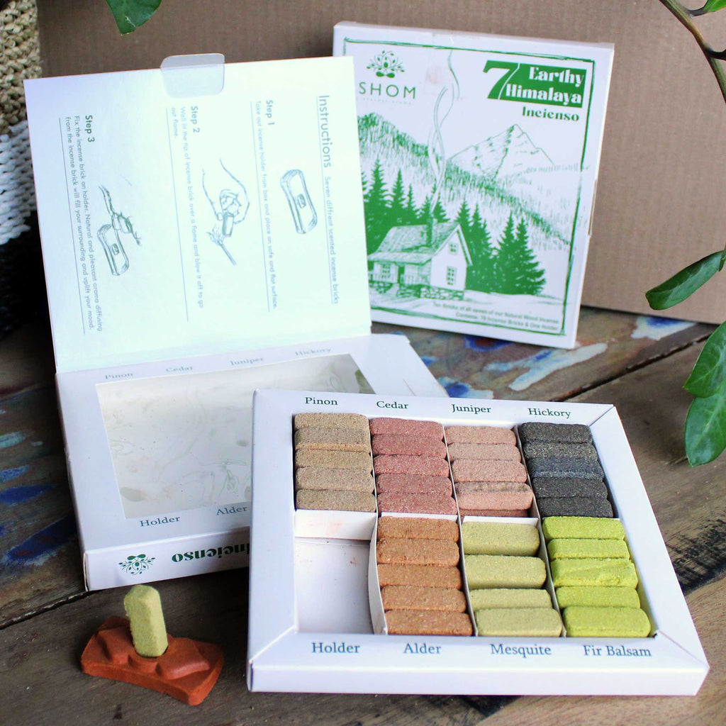 70 Incense Smudge Bricks with Burner Set – front view, NooEdge UK