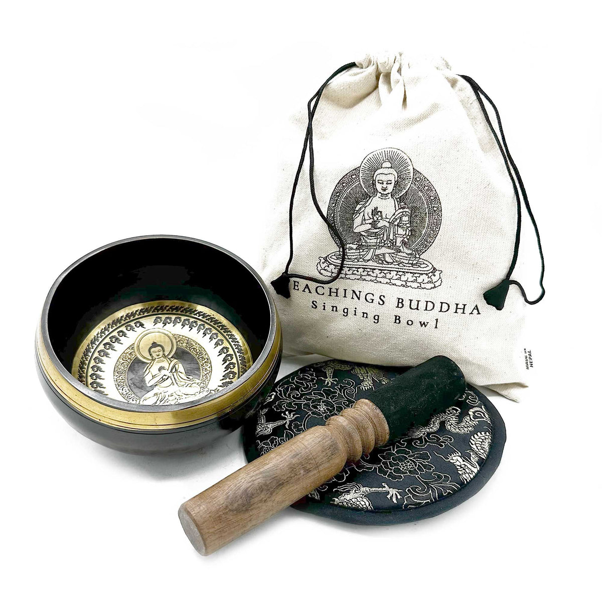 Hand Beaten & Engraved Singing Bowl Gift Set - 14cm – Teachings Buddha, NooEdge UK