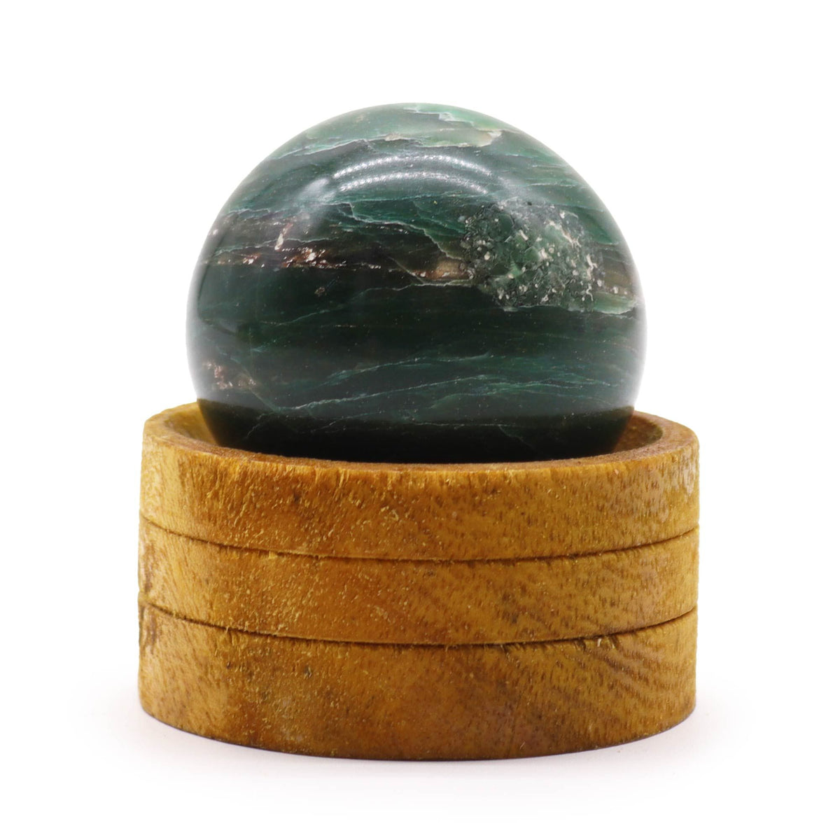 Gemstone Sphere 50mm – Indian Jade with Stand, NooEdge UK