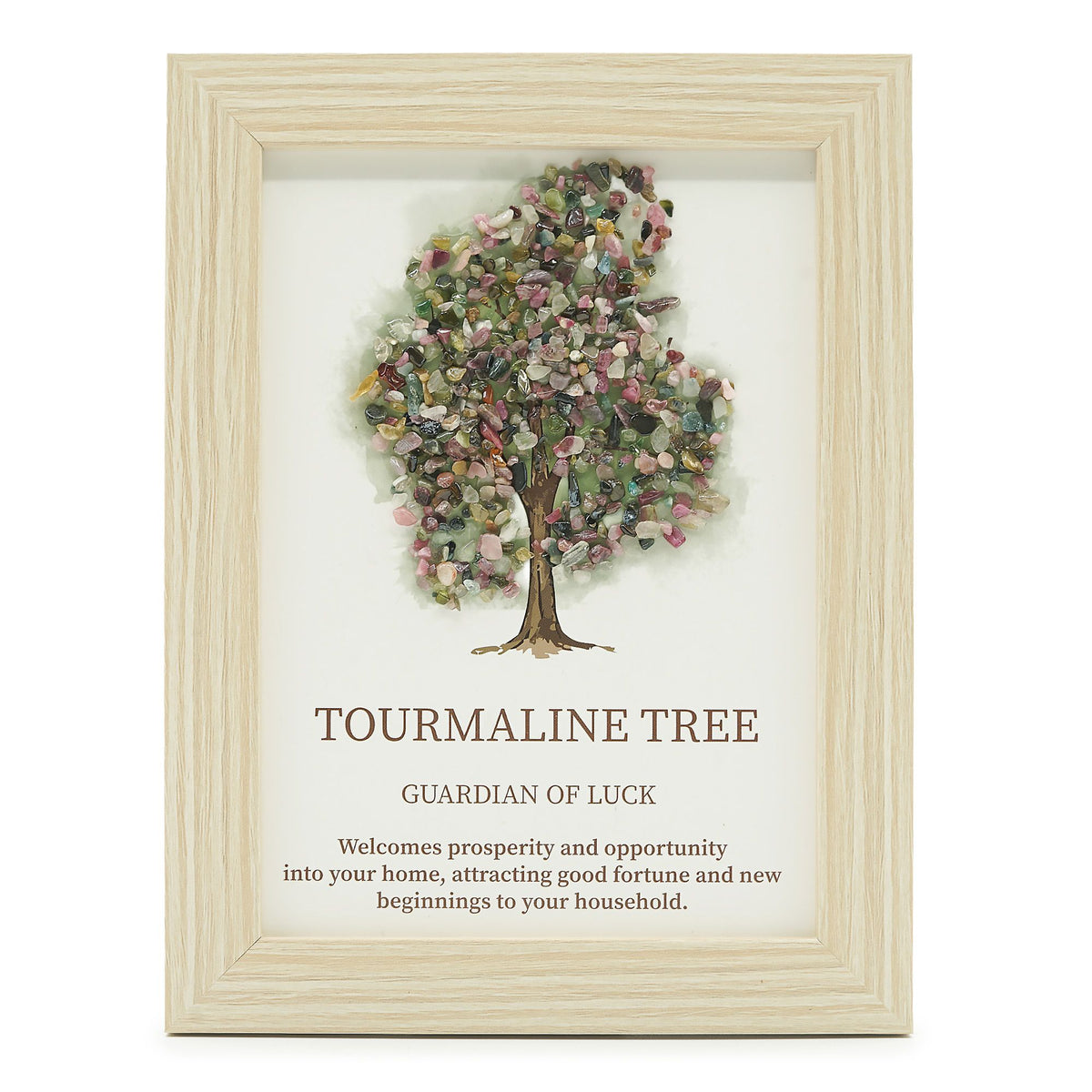 Gemstone Picture Tree of Life – Tourmaline (20x14.7x1cm), NooEdge UK