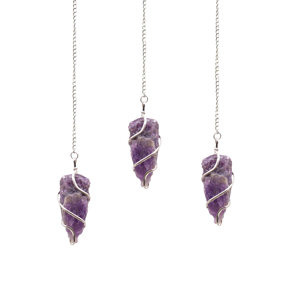 Raw Gemstone Pendulum – alternate angle, NooEdge UK
