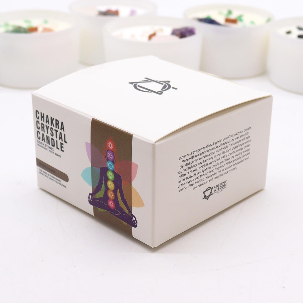 Large Chakra Crystal Candles – Seven Chakra detail, NooEdge UK
